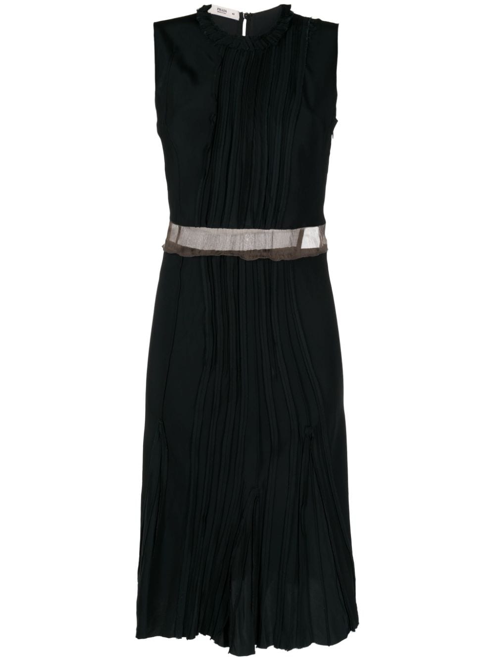 Prada Pre-Owned pleated sleeveless silk dress - Black von Prada Pre-Owned