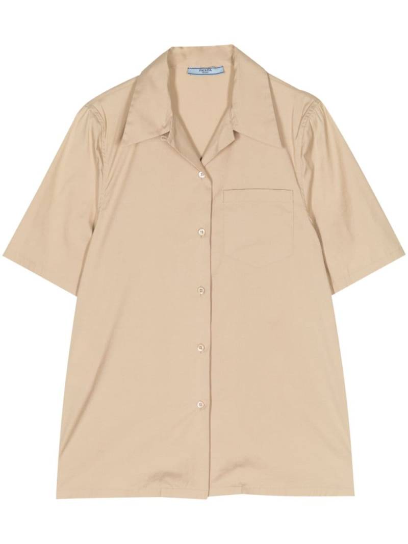 Prada Pre-Owned short-sleeved cotton-blend shirt - Neutrals von Prada Pre-Owned