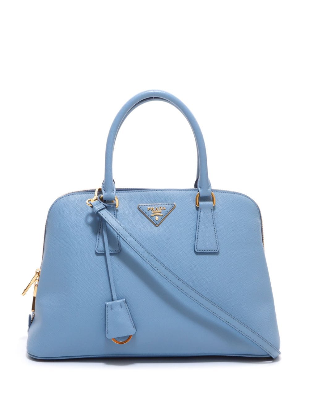 Prada Pre-Owned triangle-logo leather handbag - Blue von Prada Pre-Owned