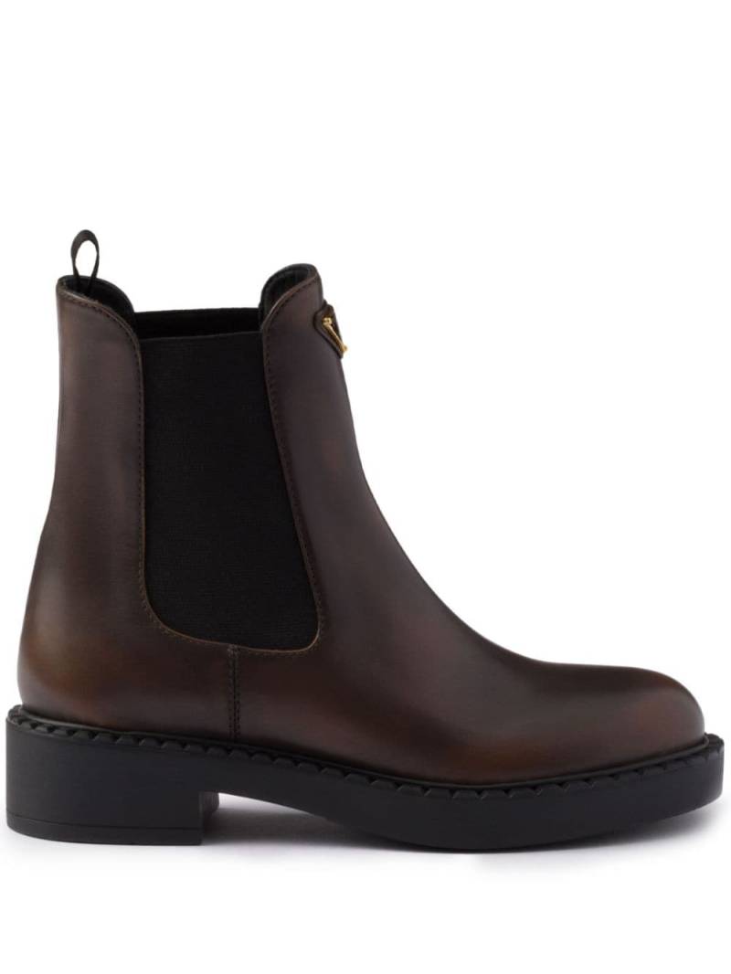 Prada 50mm leather Chelsea boots - Brown von Prada