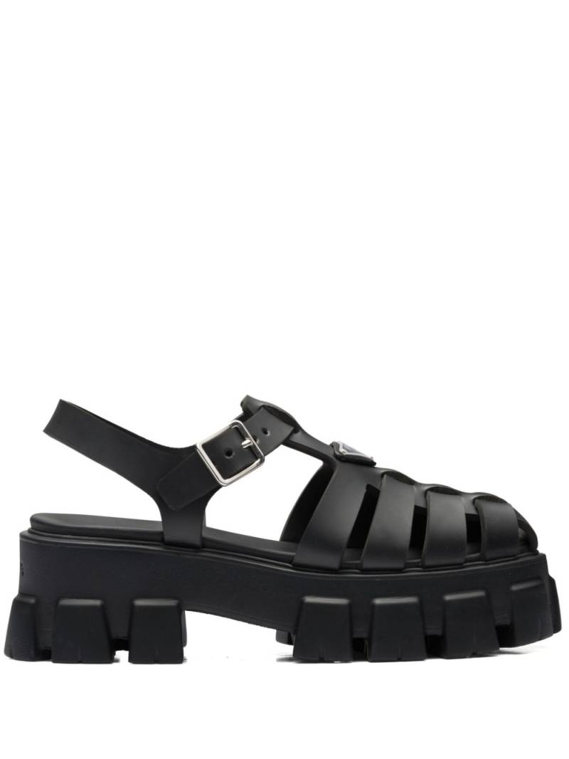 Prada 55mm caged platform sandals - Black von Prada