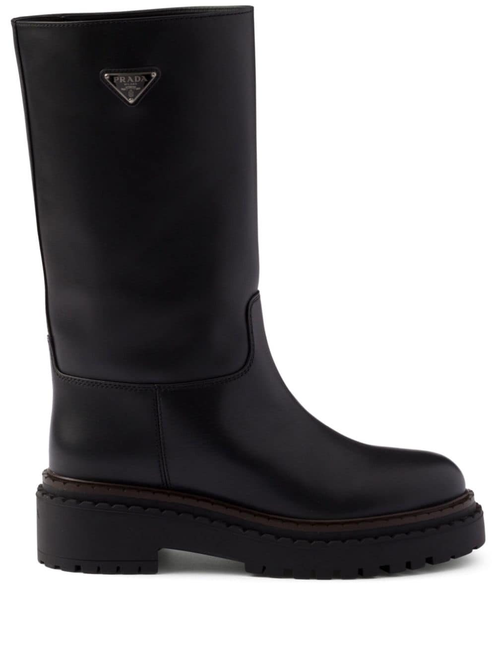 Prada 55mm leather boots - Black von Prada