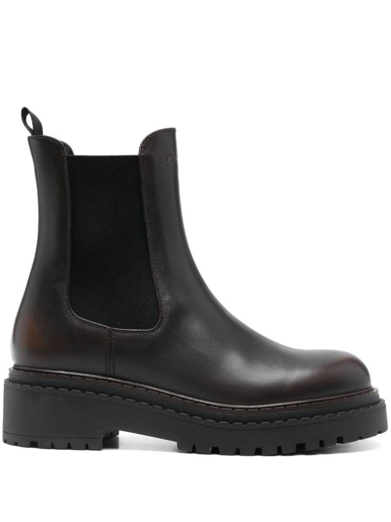 Prada 55mm logo-debossed boots - Brown von Prada