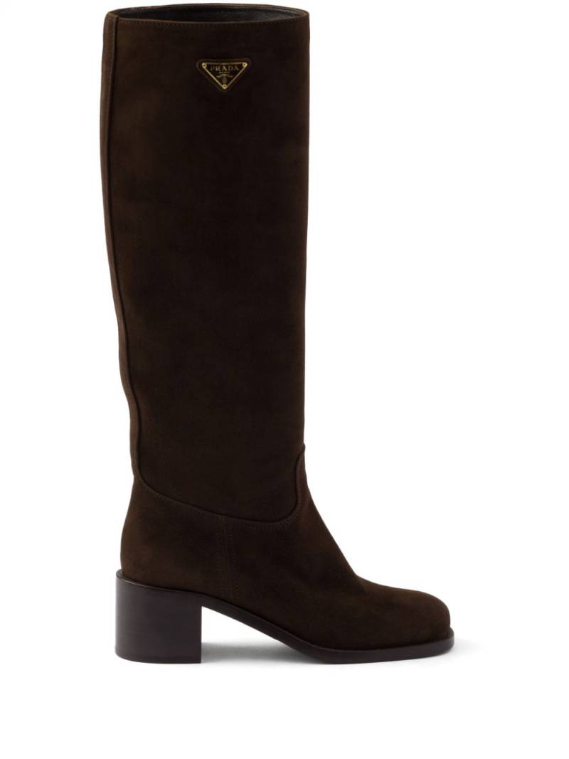 Prada 55mm suede boots - Brown von Prada