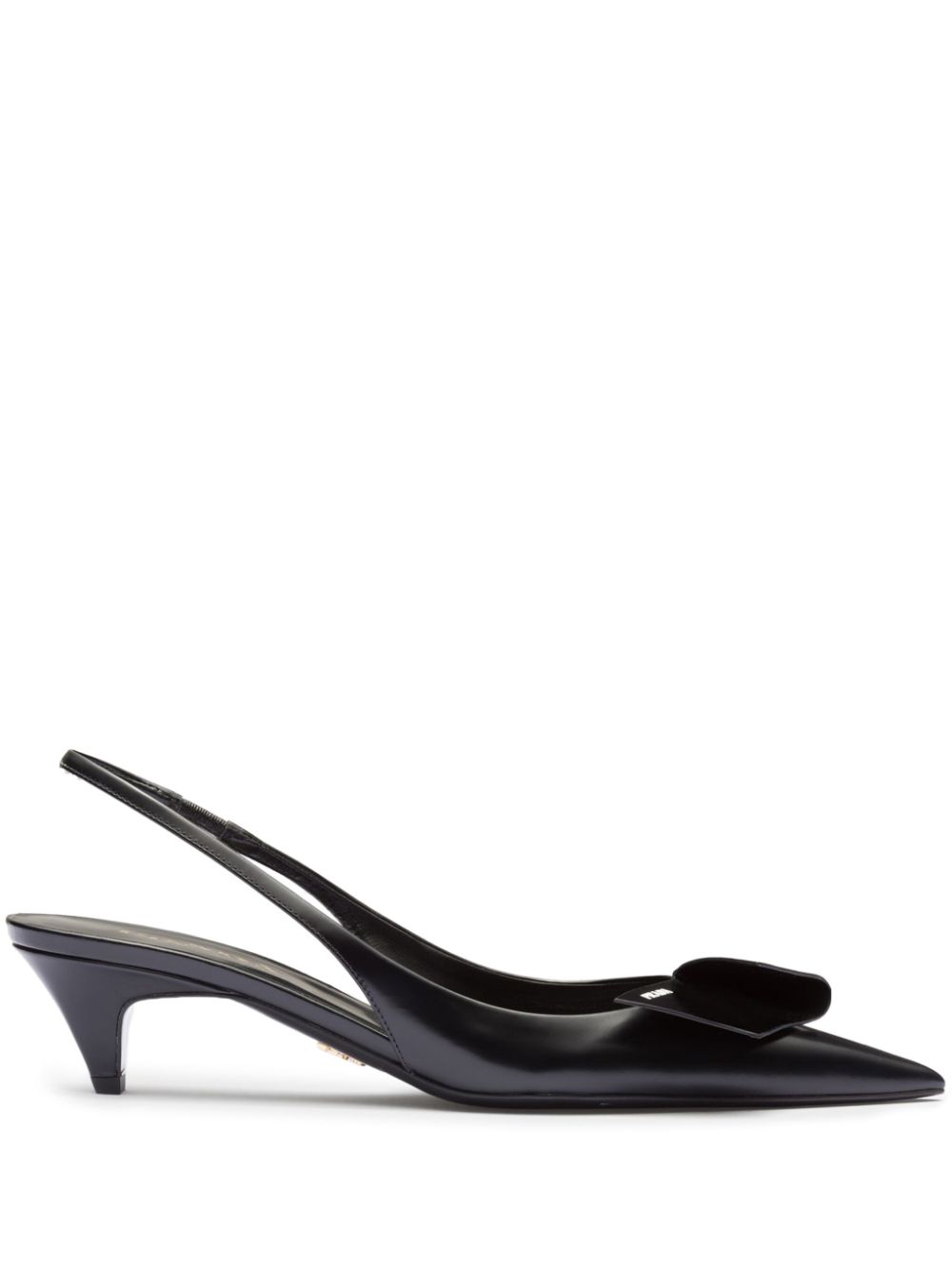 Prada 60mm fold-detail leather pumps - Black von Prada