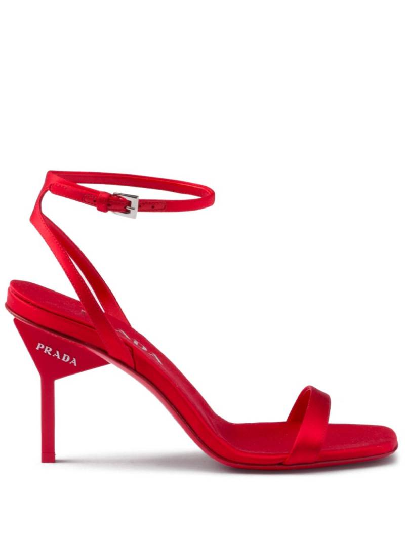 Prada 85mm geometric-heel satin sandals - Red von Prada