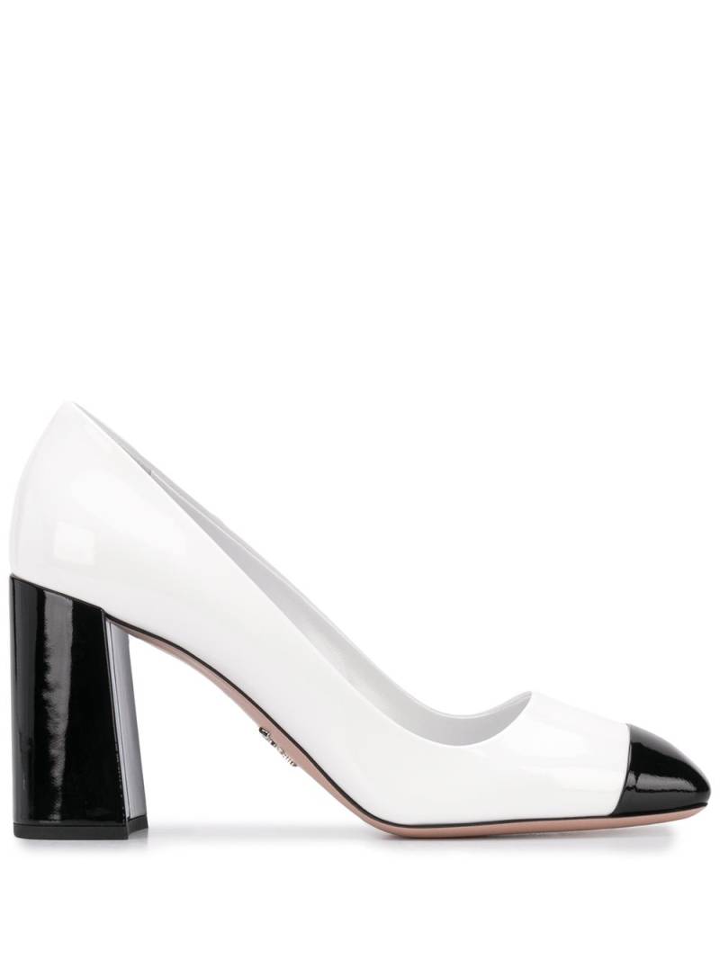 Prada 85mm two-tone pumps - White von Prada