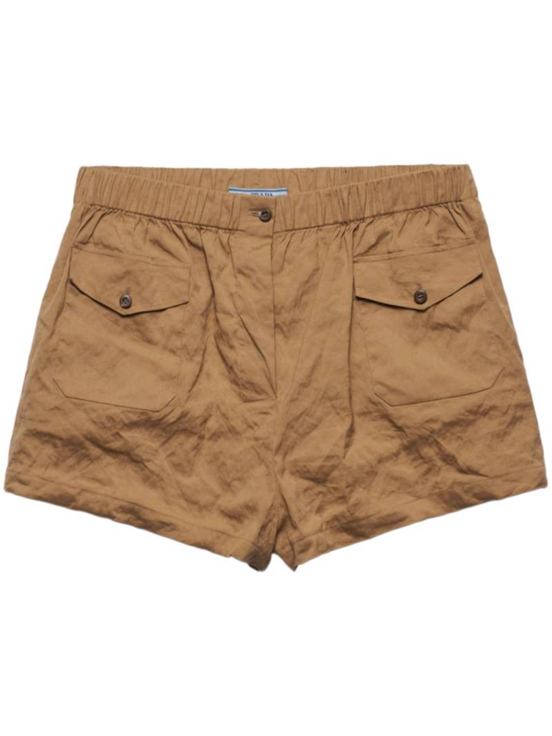 Prada Antiqued poplin shorts - Neutrals von Prada