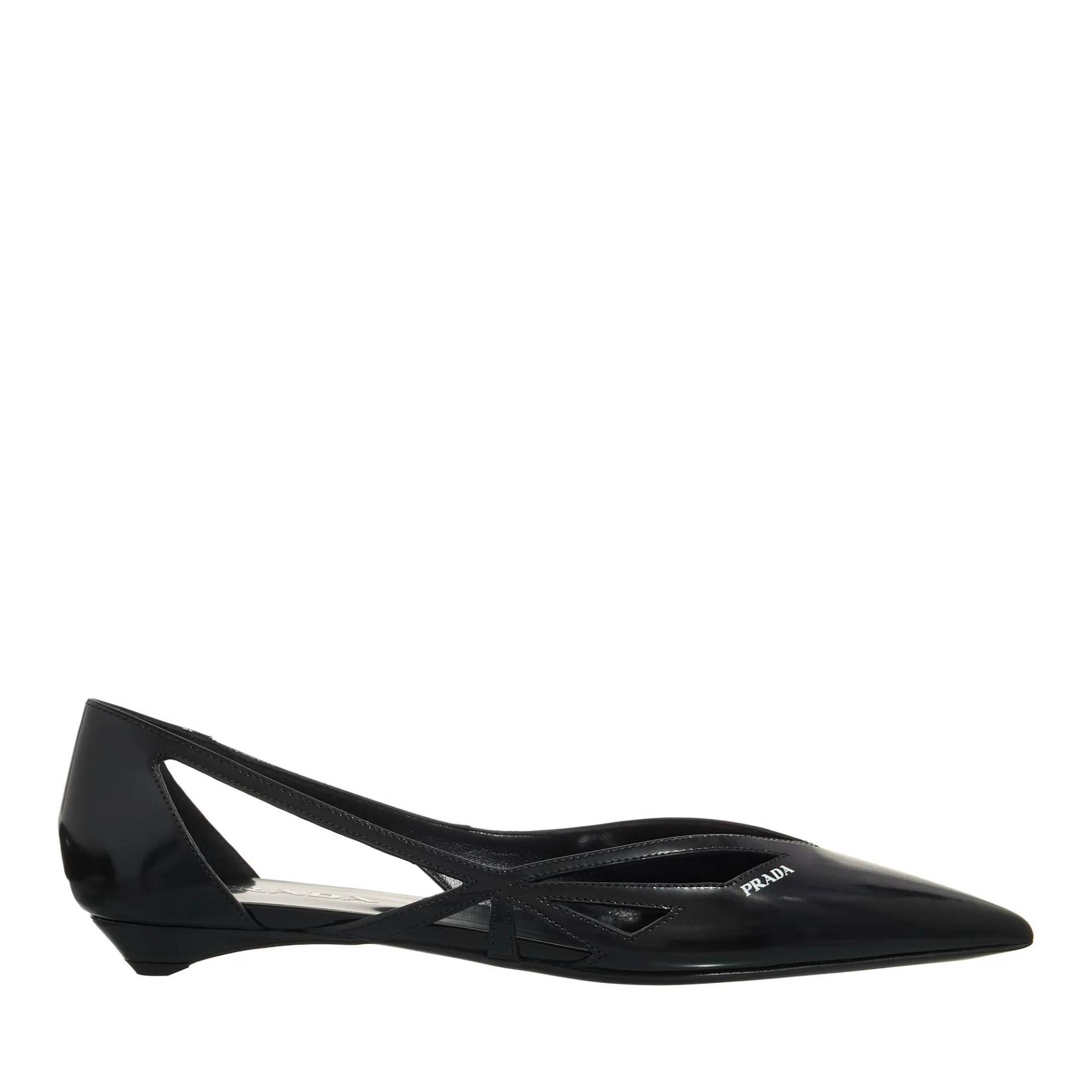 Prada Ballerinas - Cut Out Leather Ballerinas - Gr. 37 (EU) - in Schwarz - für Damen von Prada