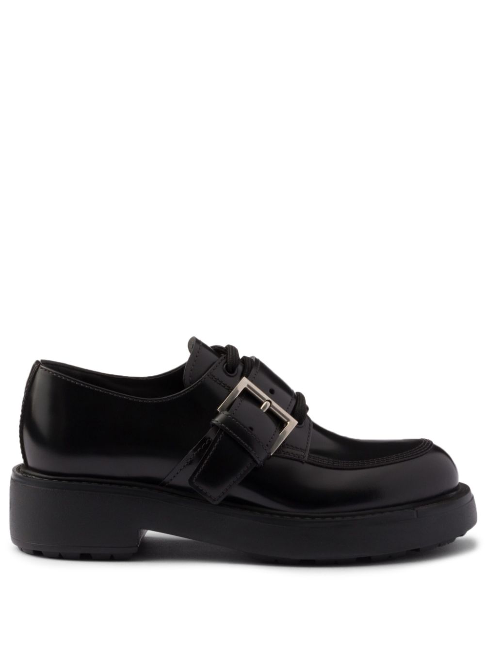 Prada Brushed leather lace-up shoes - Black von Prada