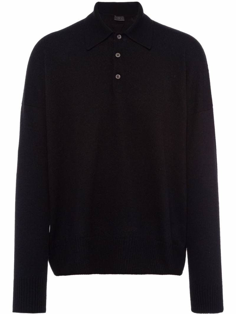 Prada cashmere polo shirt - Black von Prada