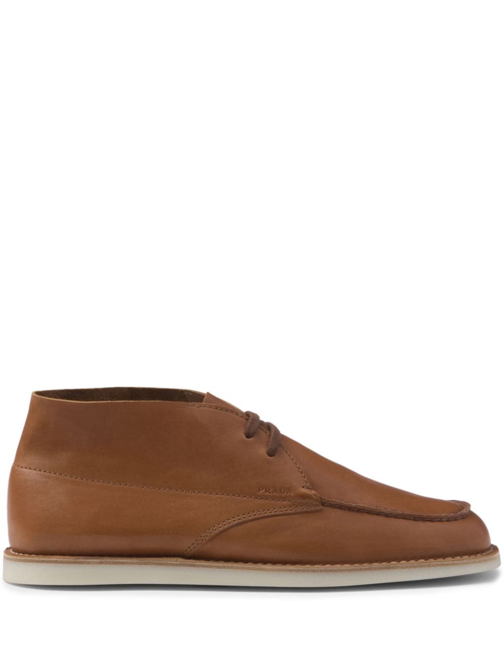 Prada Chukka nappa leather boots - Brown von Prada