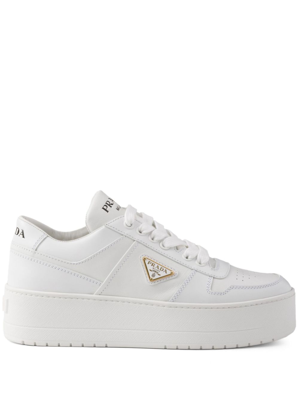 Prada Downtown Bold leather sneakers - White von Prada