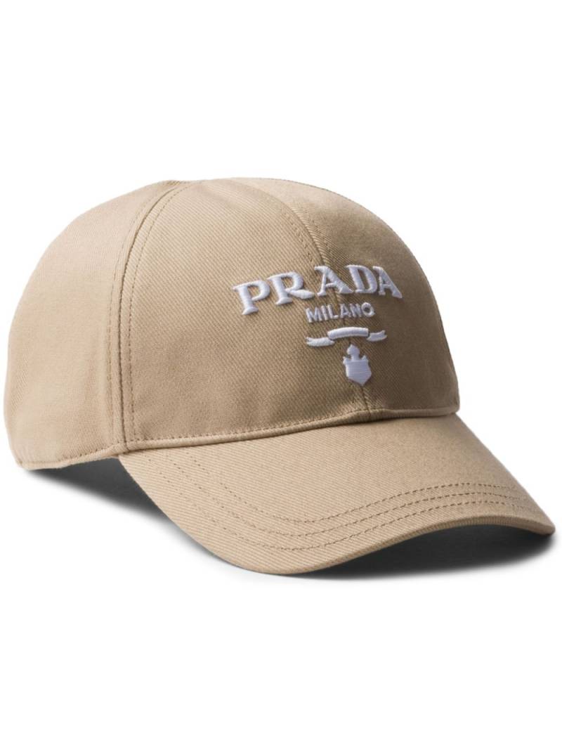 Prada Drill cotton baseball cap - Neutrals von Prada