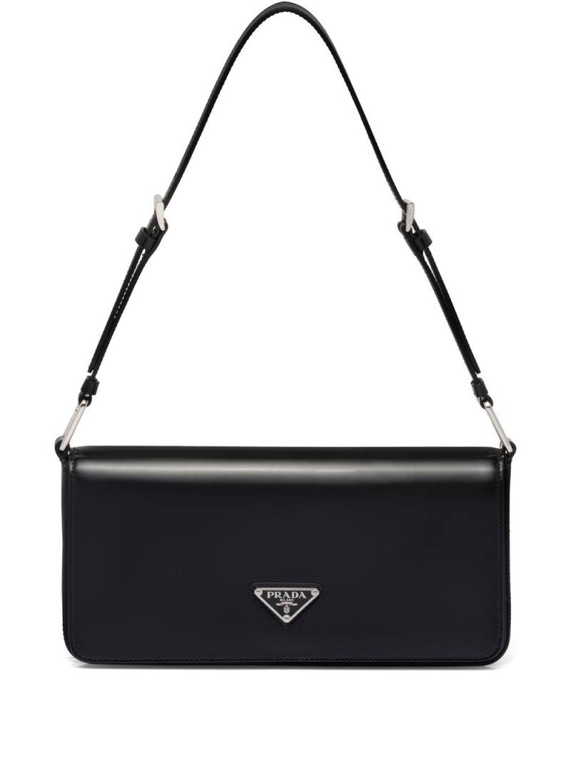 Prada Femme brushed-leather shoulder bag - Black von Prada