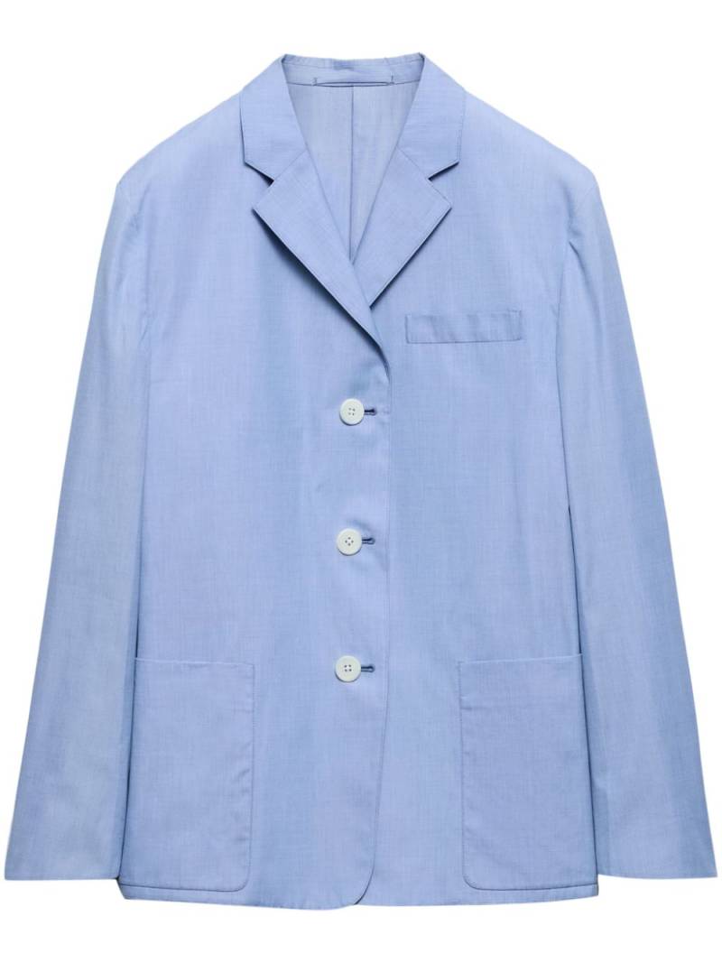 Prada Fil-à-fil single-breasted blazer - Blue von Prada