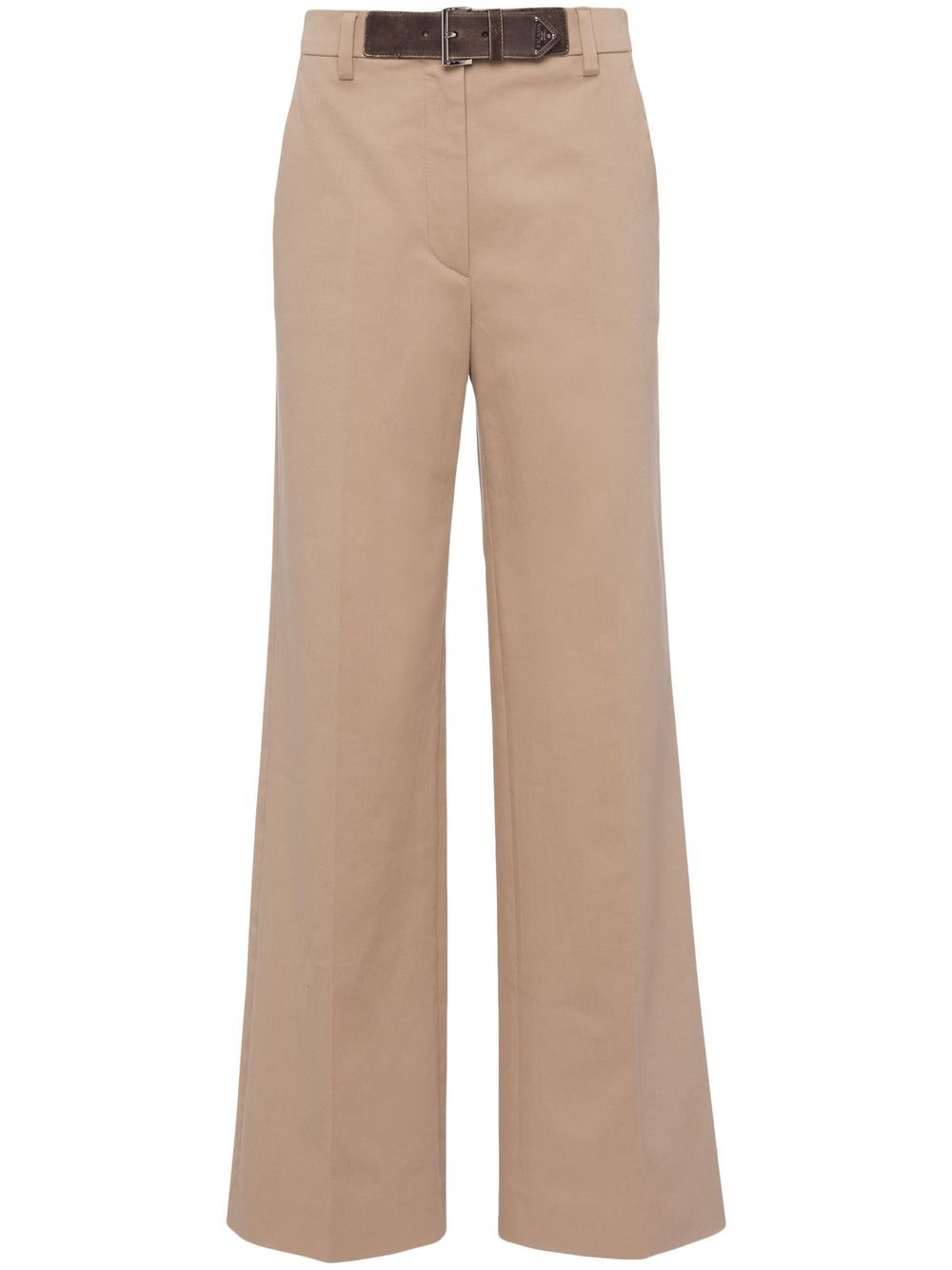 Prada gabardine wide-leg trousers - Brown von Prada