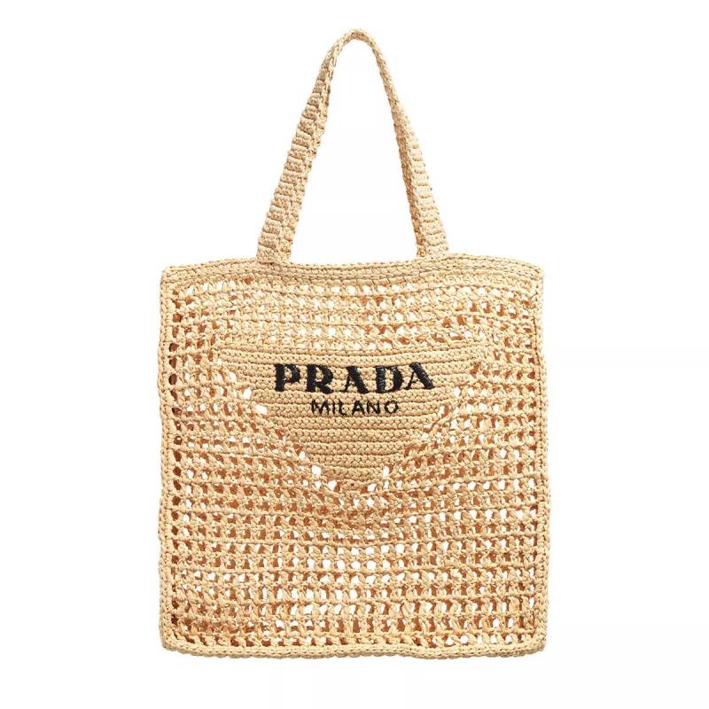 Prada Handtasche - North-South Open Double Handle With Contrasting Lo - Gr. unisize - in Beige - für Damen von Prada