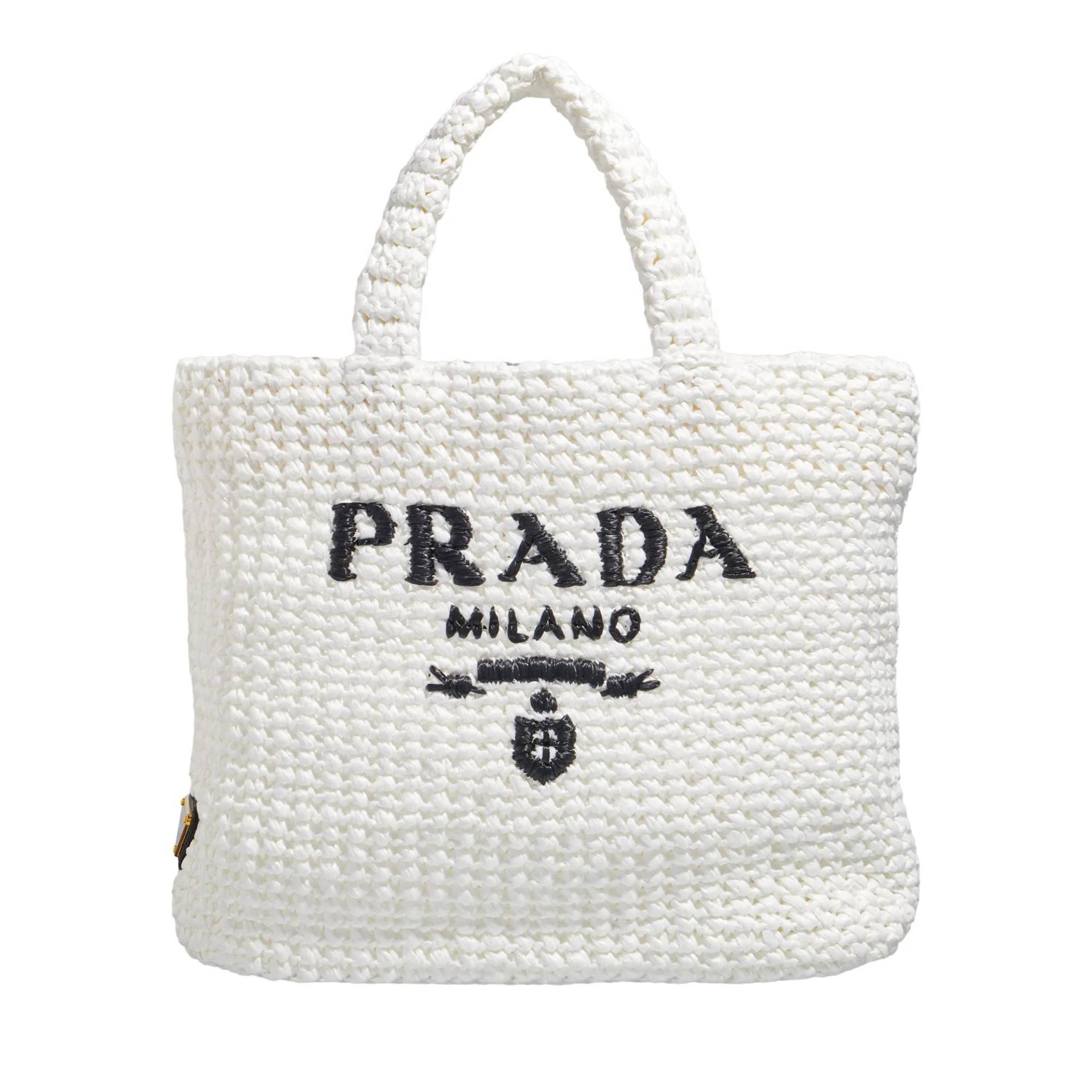 Prada Handtasche - Small Open Double Handle With Contrasting Logo Inl - Gr. unisize - in Weiß - für Damen von Prada