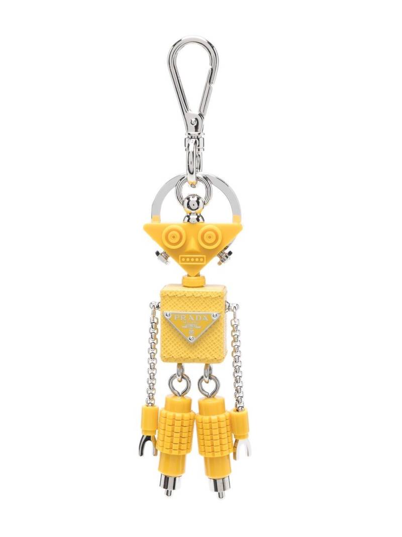 Prada Jack robot leather keyring - Yellow von Prada