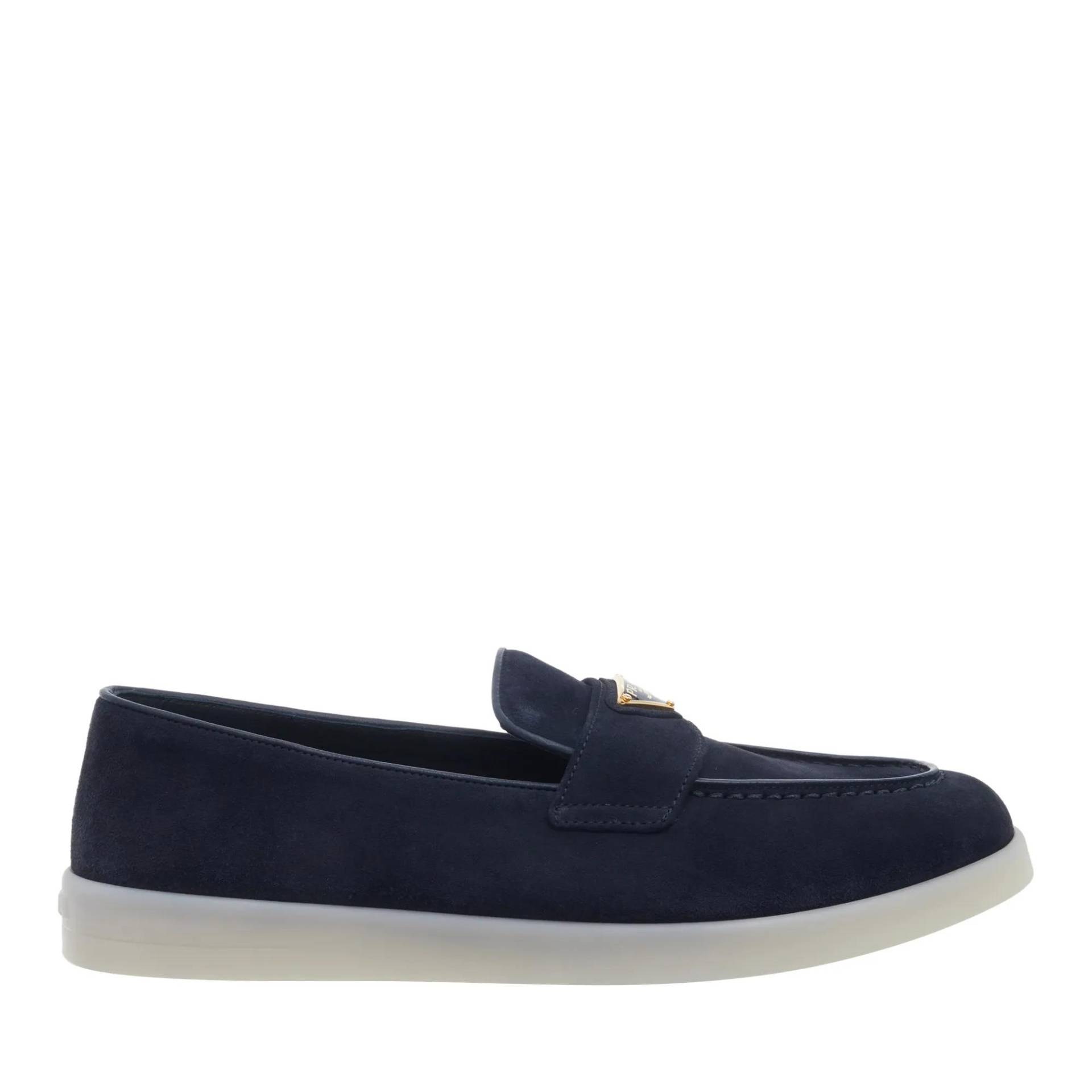 Prada Loafer - Suede Logo Loafer - Gr. 38 (EU) - in Blau - für Damen von Prada