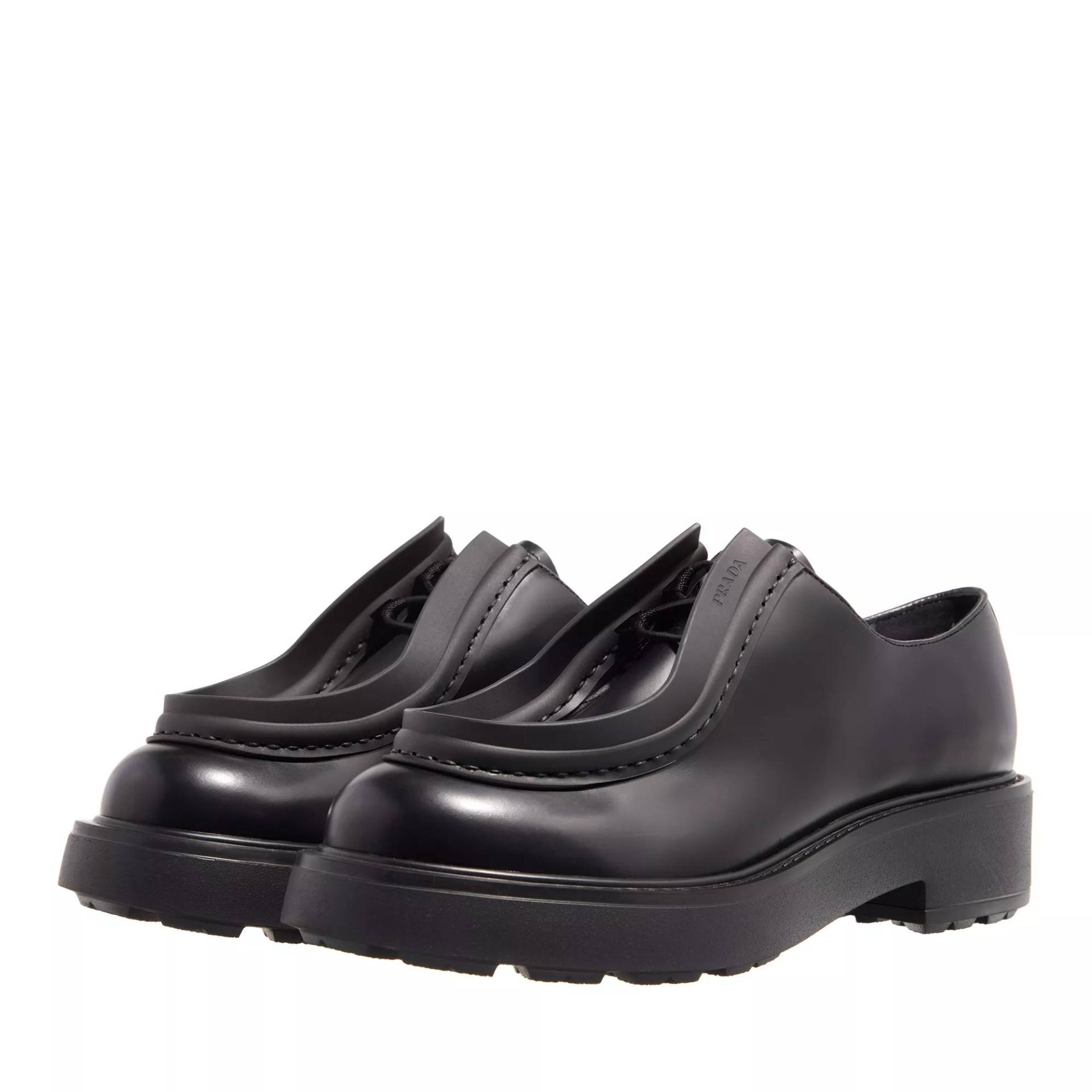 Prada Loafers & Ballerinas - Allaciate Spazzolato - Gr. 38 (EU) - in Schwarz - für Damen von Prada