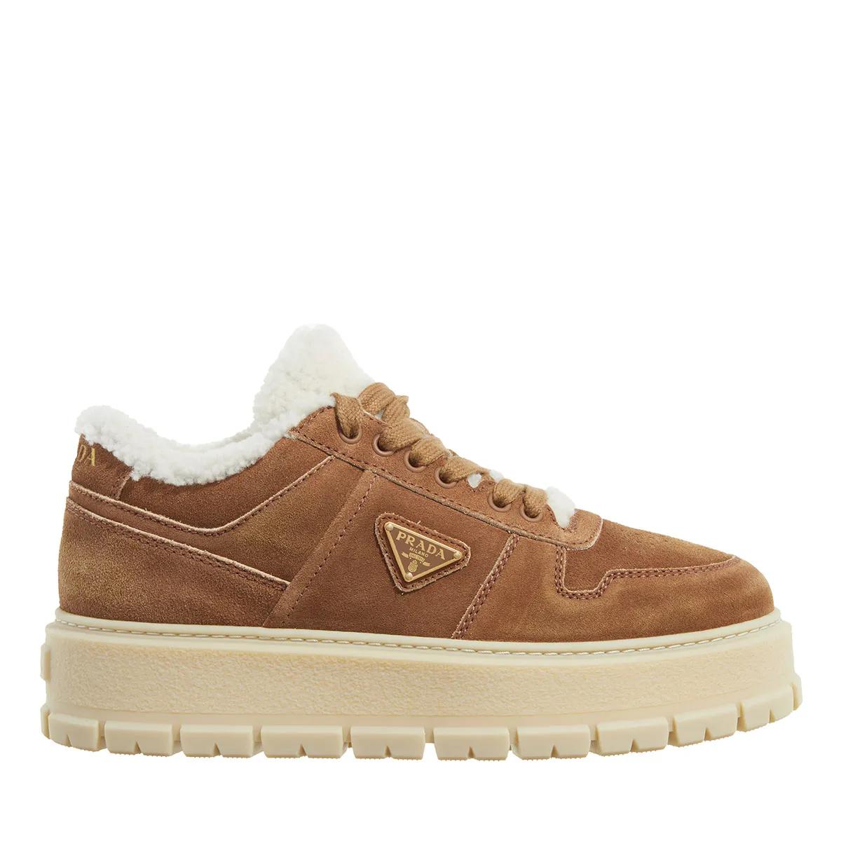 Prada Low-Top Sneaker - Suede Sneaker - Gr. 41 (EU) - in Braun - für Damen von Prada