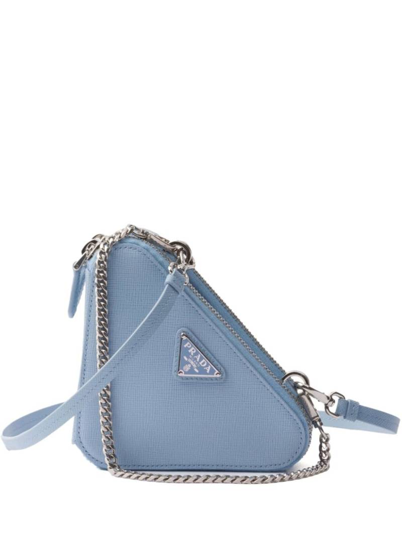 Prada Mini Leather Pouch - Blue von Prada