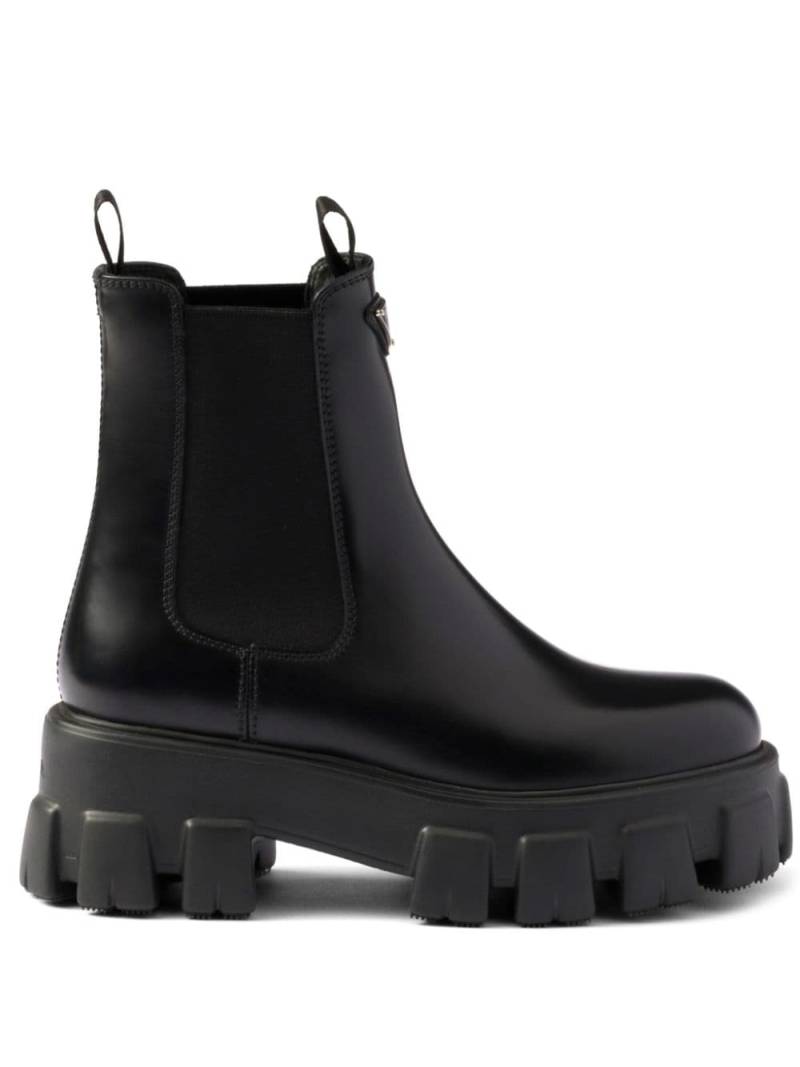 Prada Monolith leather Chelsea boots - Black von Prada