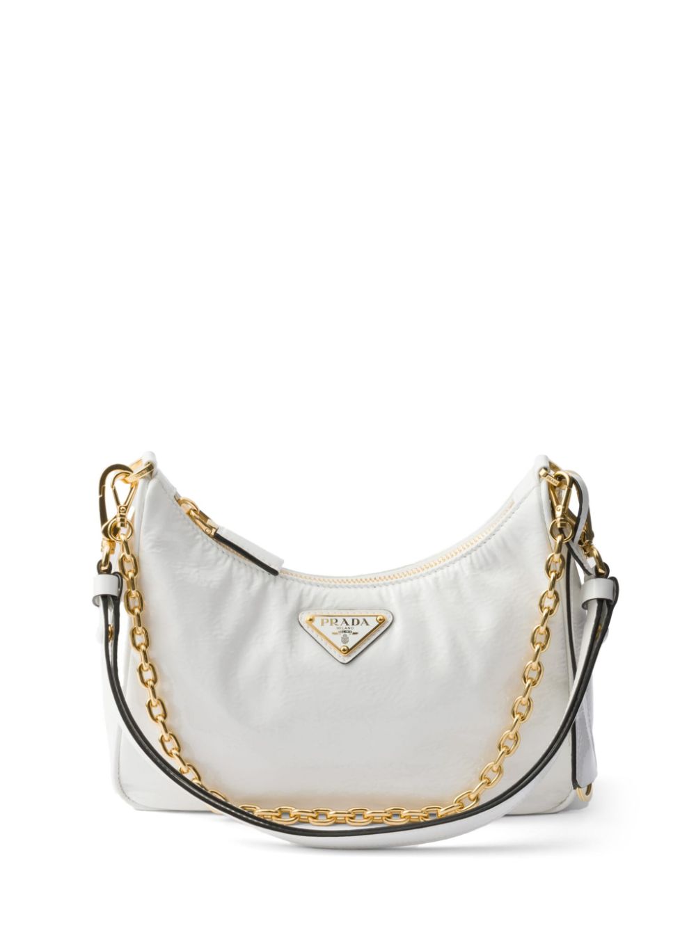 Prada Re-Edition patent leather shoulder bag - White von Prada