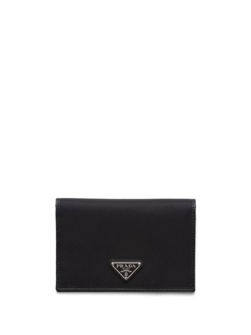 Prada Re-Nylon enamel-triangle logo wallet - Black von Prada