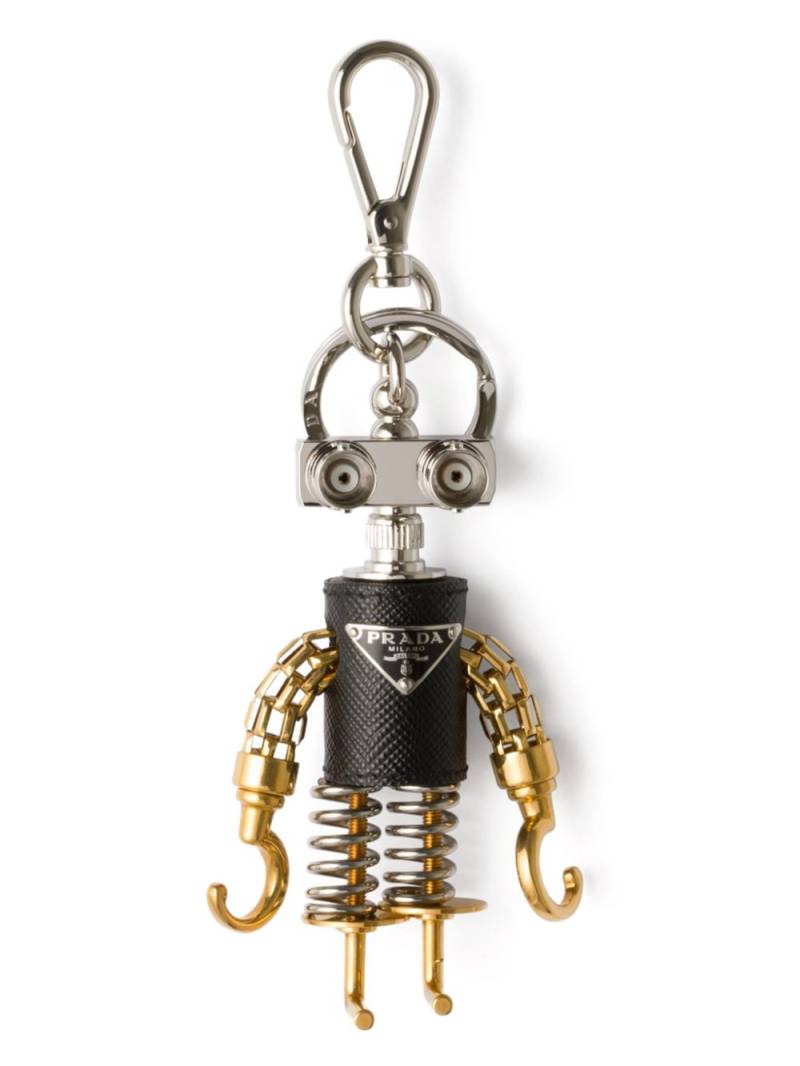 Prada Robot Saffiano leather bag charm - Silver von Prada