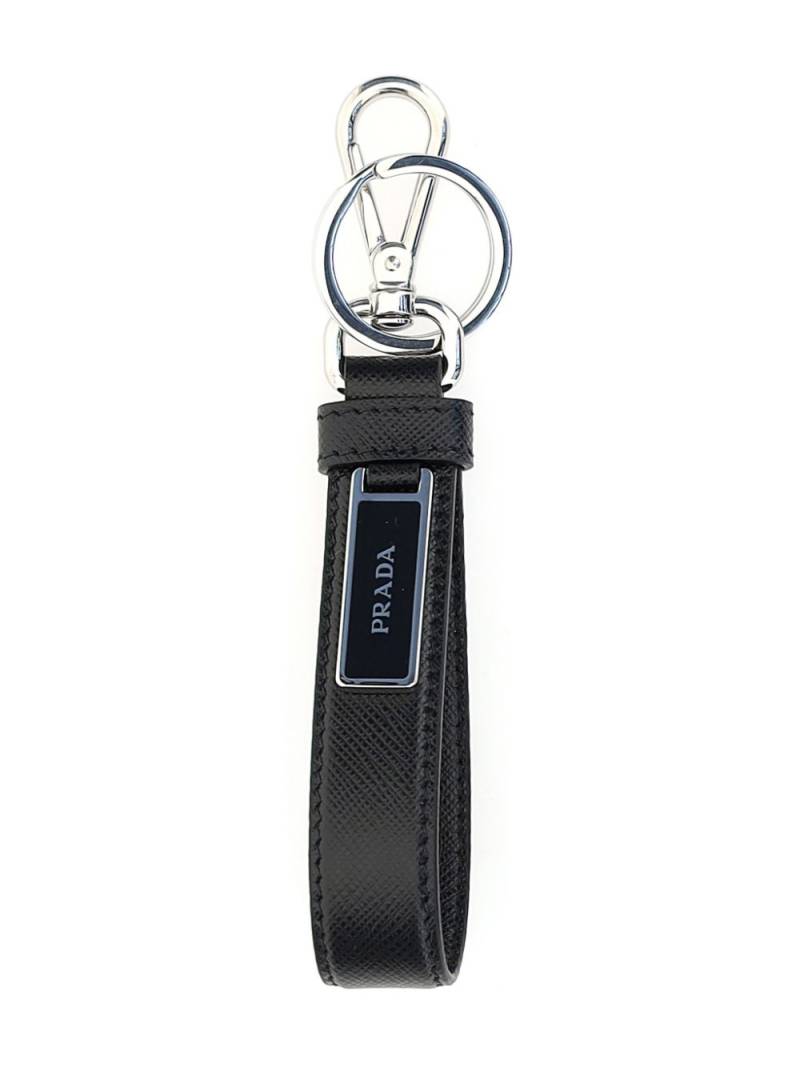 Prada robot-motif leather keychain - Black von Prada