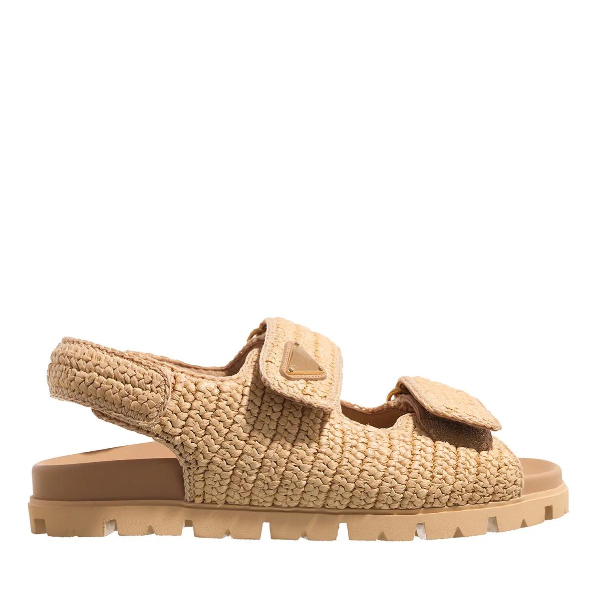 Prada Sandalen - Logo Patch Sandal - Gr. 37 (EU) - in Beige - für Damen von Prada