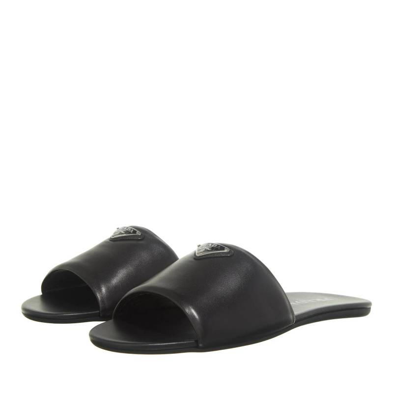 Prada Sandalen - Triangle Logo Slip On Sandals - Gr. 37 (EU) - in Schwarz - für Damen von Prada