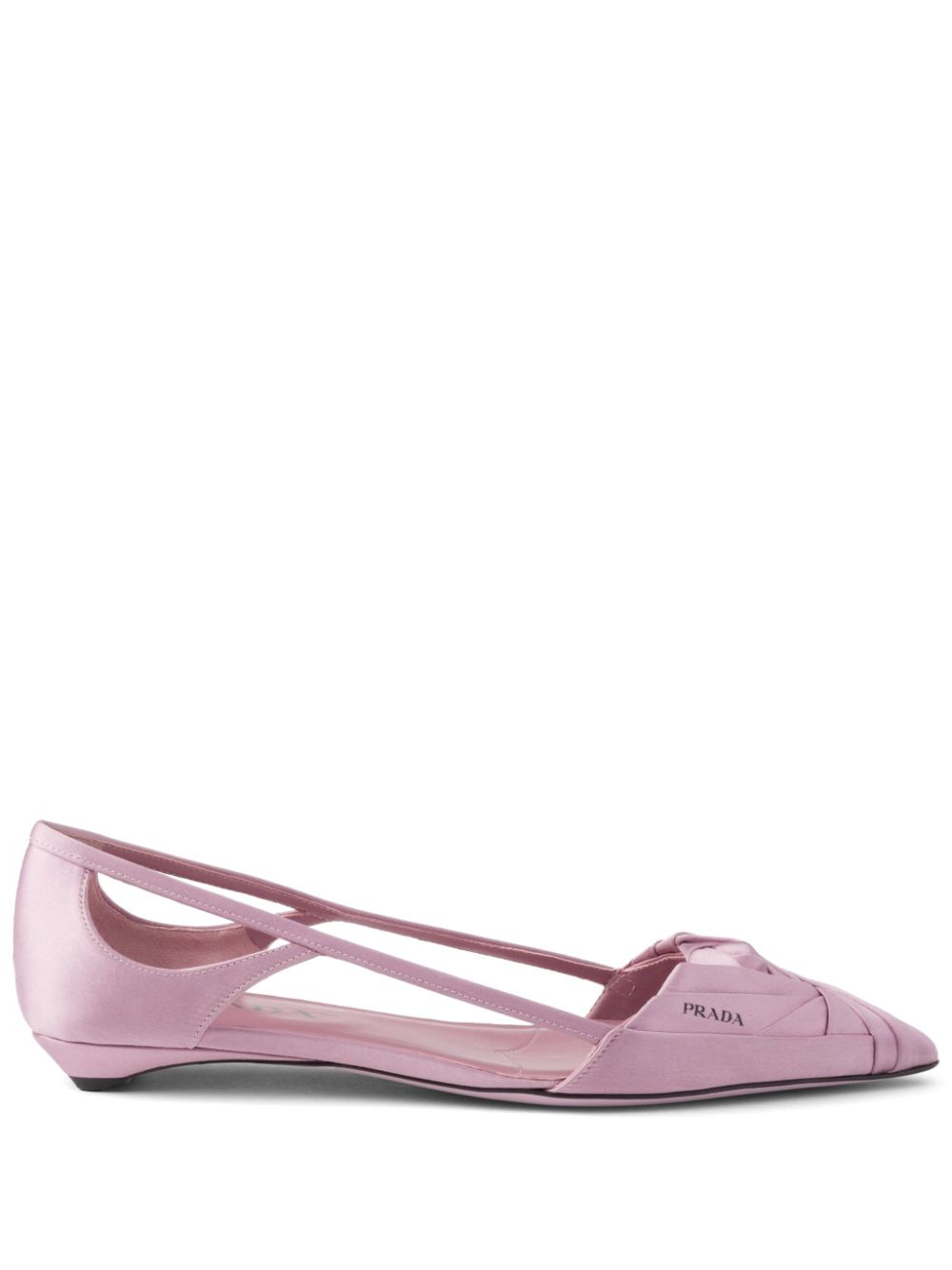 Prada Satin-finish cut-out ballerinas - Pink von Prada