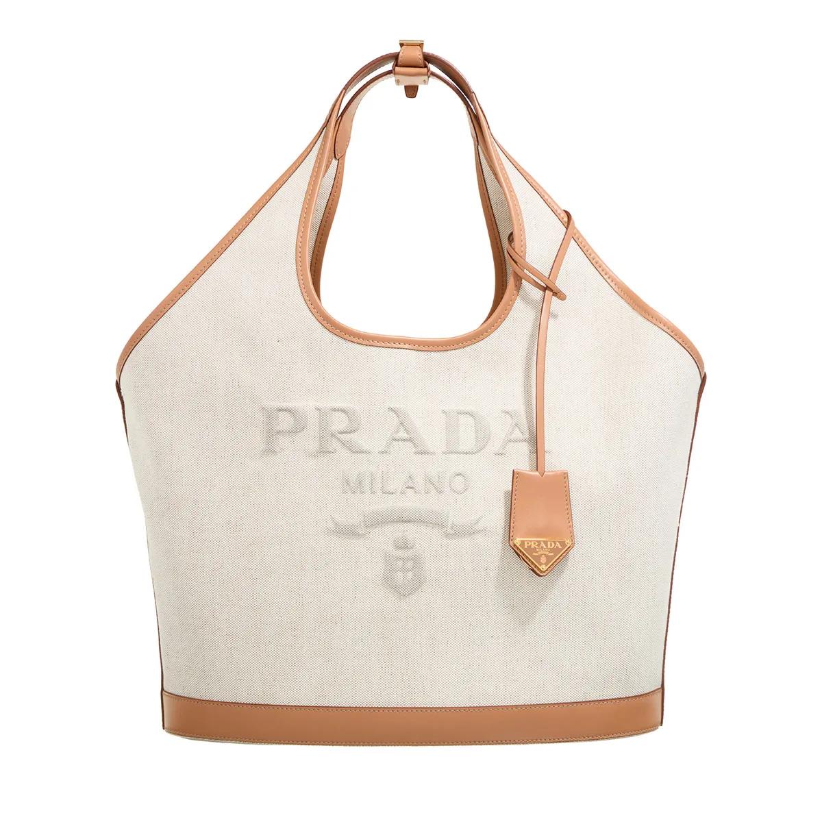 Prada Schultertasche - Canvas Shopping Bag - Gr. unisize - in Beige - für Damen von Prada