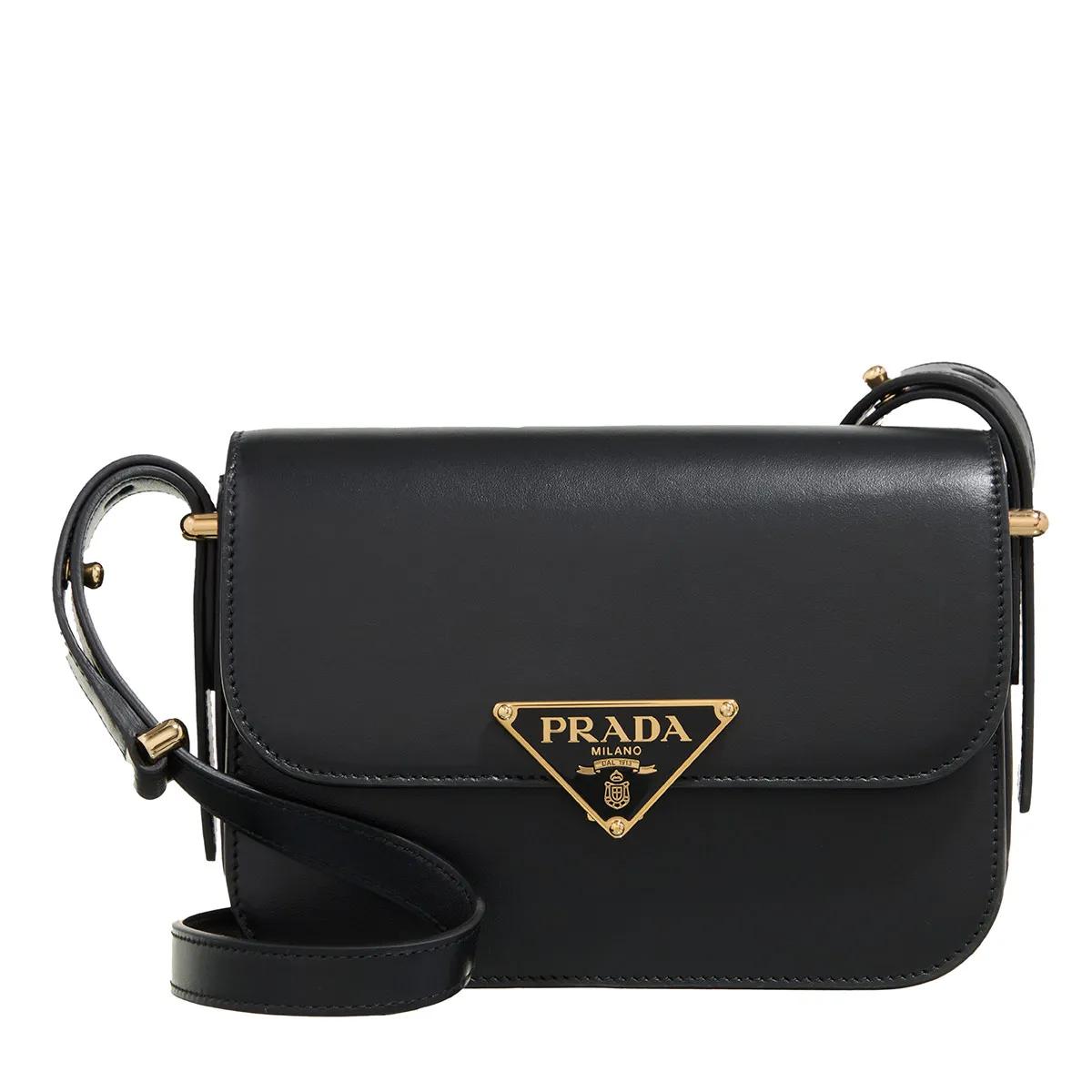 Prada Schultertasche - Emblème Smooth Leather Shoulder Bag - Gr. unisize - in Schwarz - für Damen von Prada