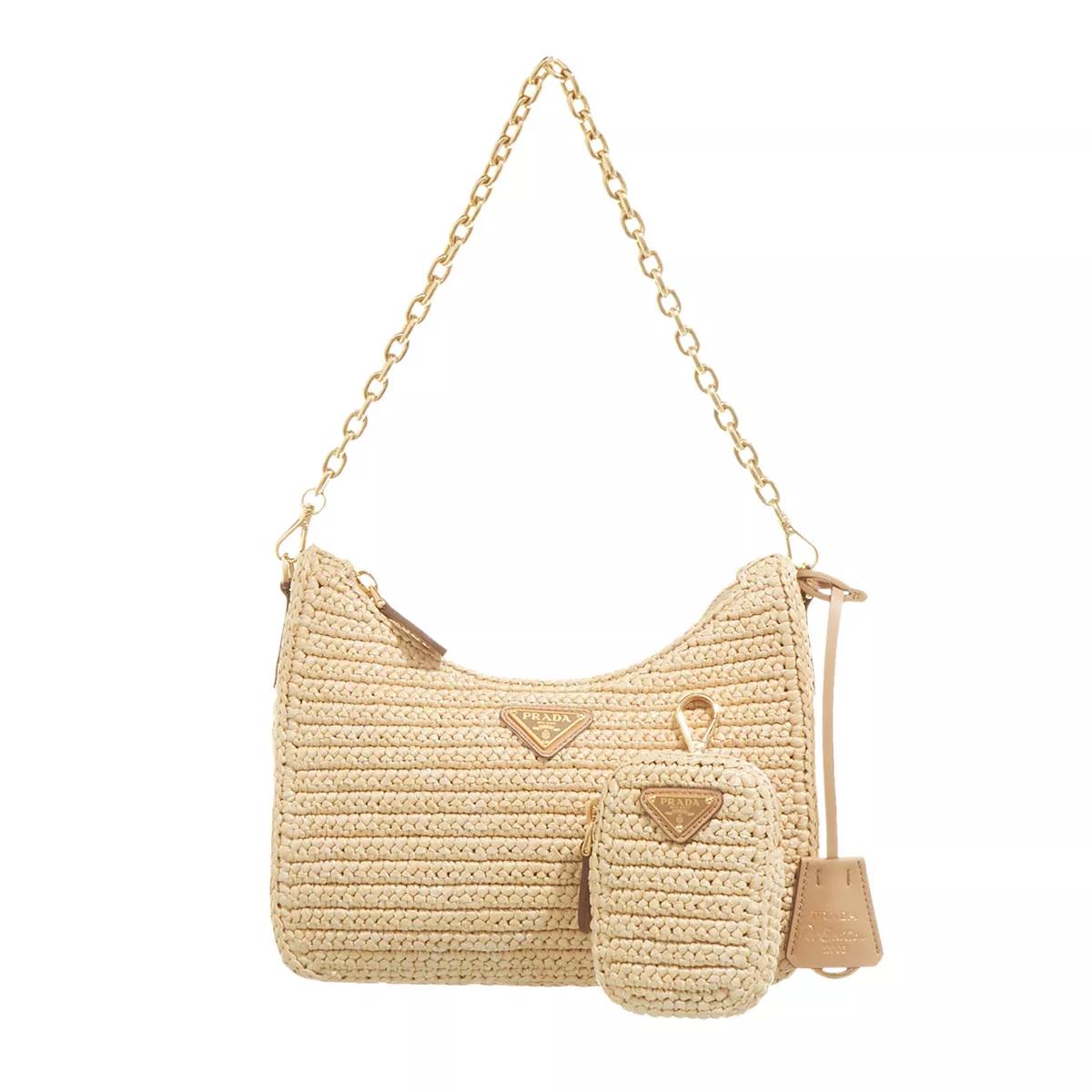 Prada Schultertasche - Raffia Re-Edition 2005 Shoulder Bag - Gr. unisize - in Beige - für Damen von Prada