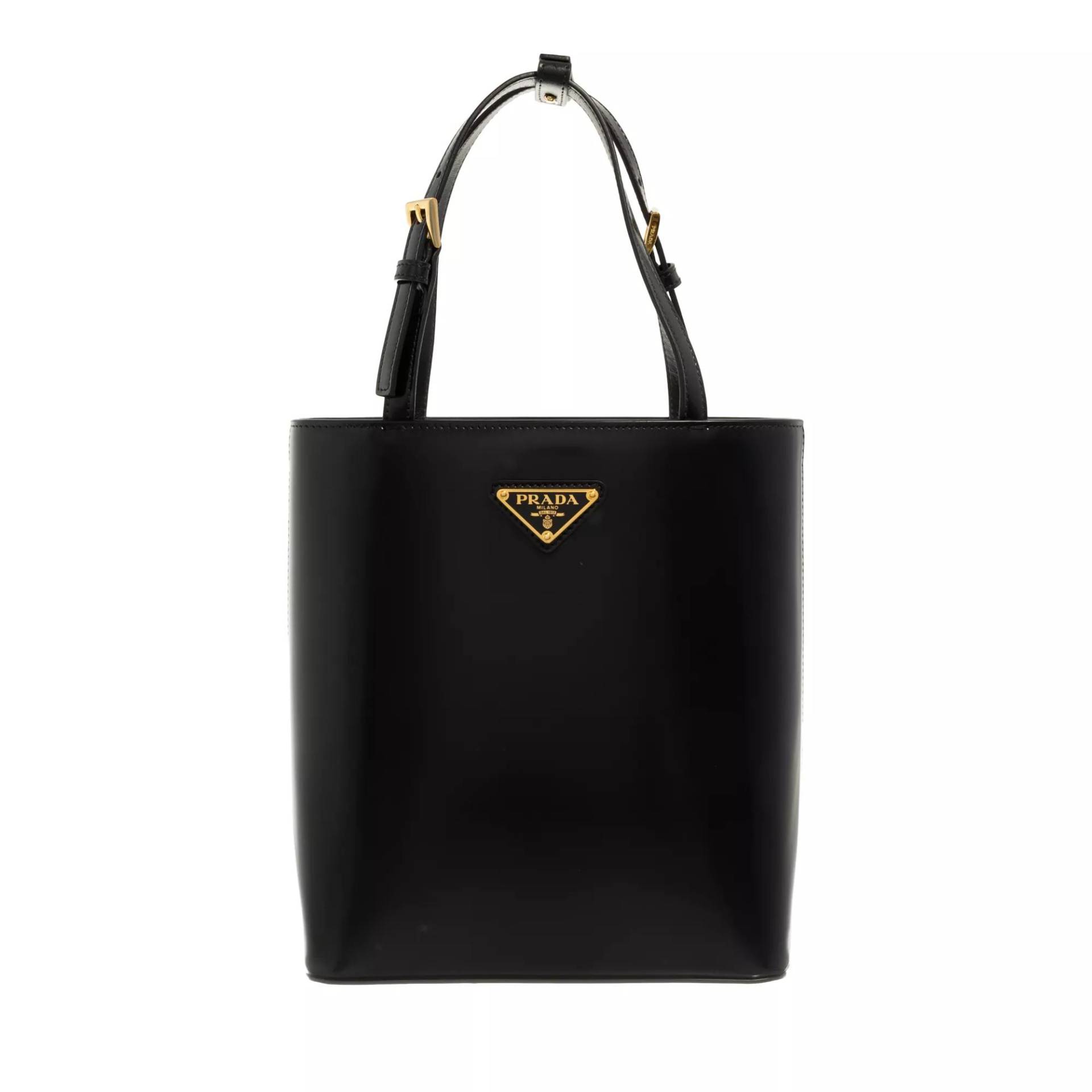 Prada Schultertasche - Triangle Logo plaque Bucket Bag - Gr. unisize - in Schwarz - für Damen von Prada