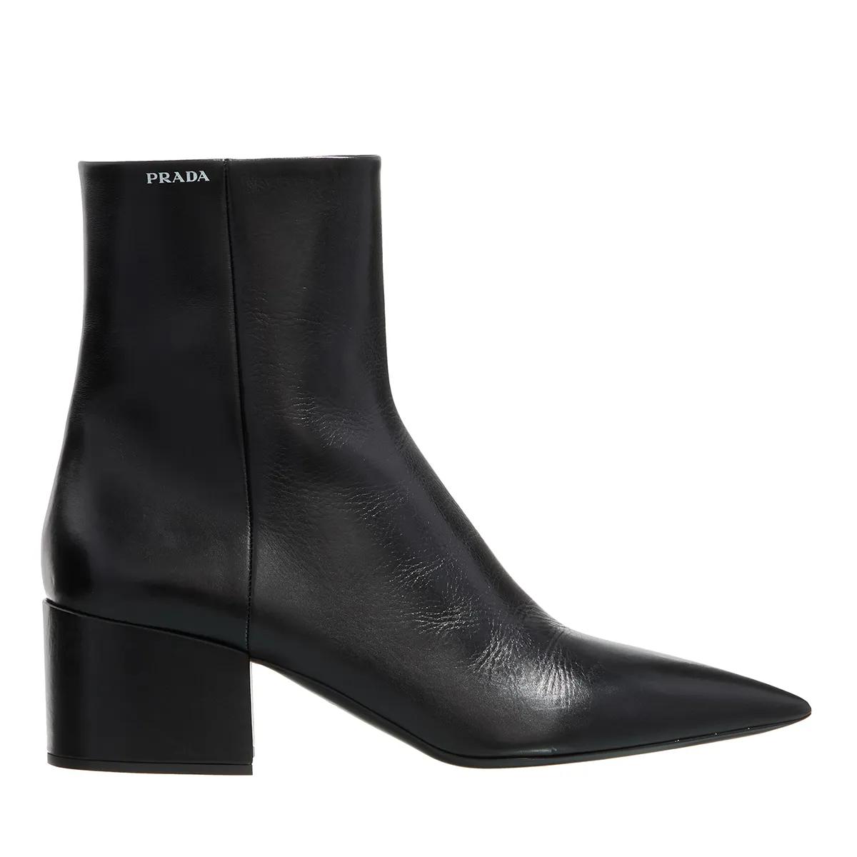 Prada Stiefeletten - Leather Ankle Boots - Gr. 37 (EU) - in Schwarz - für Damen von Prada