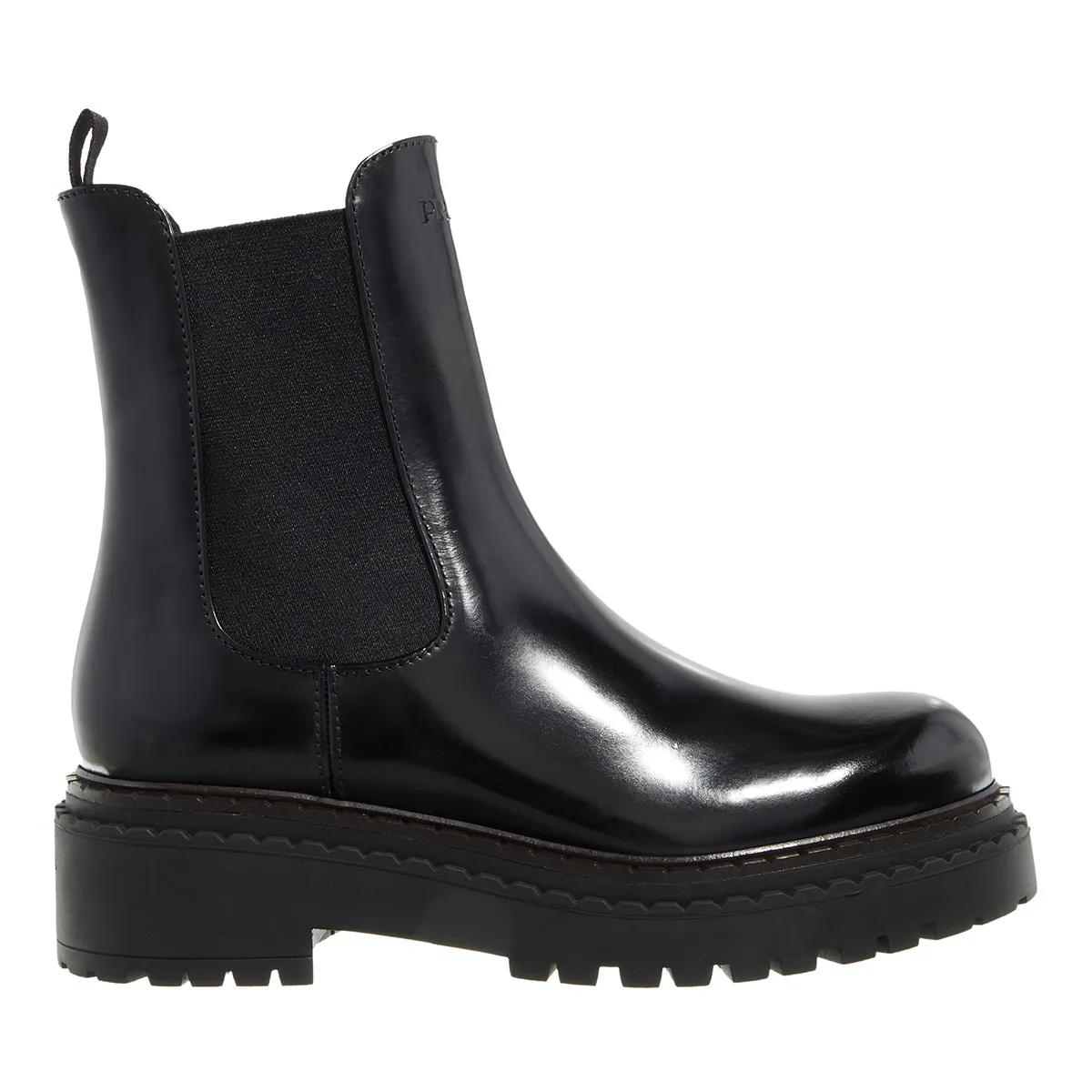 Prada Stiefeletten - Logo Ankle Boots - Gr. 37 (EU) - in Schwarz - für Damen von Prada