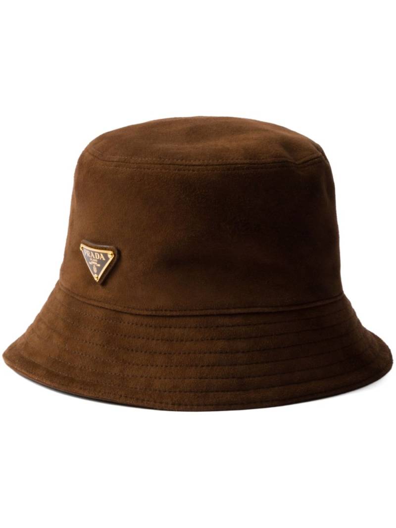 Prada Suede bucket hat - Brown von Prada