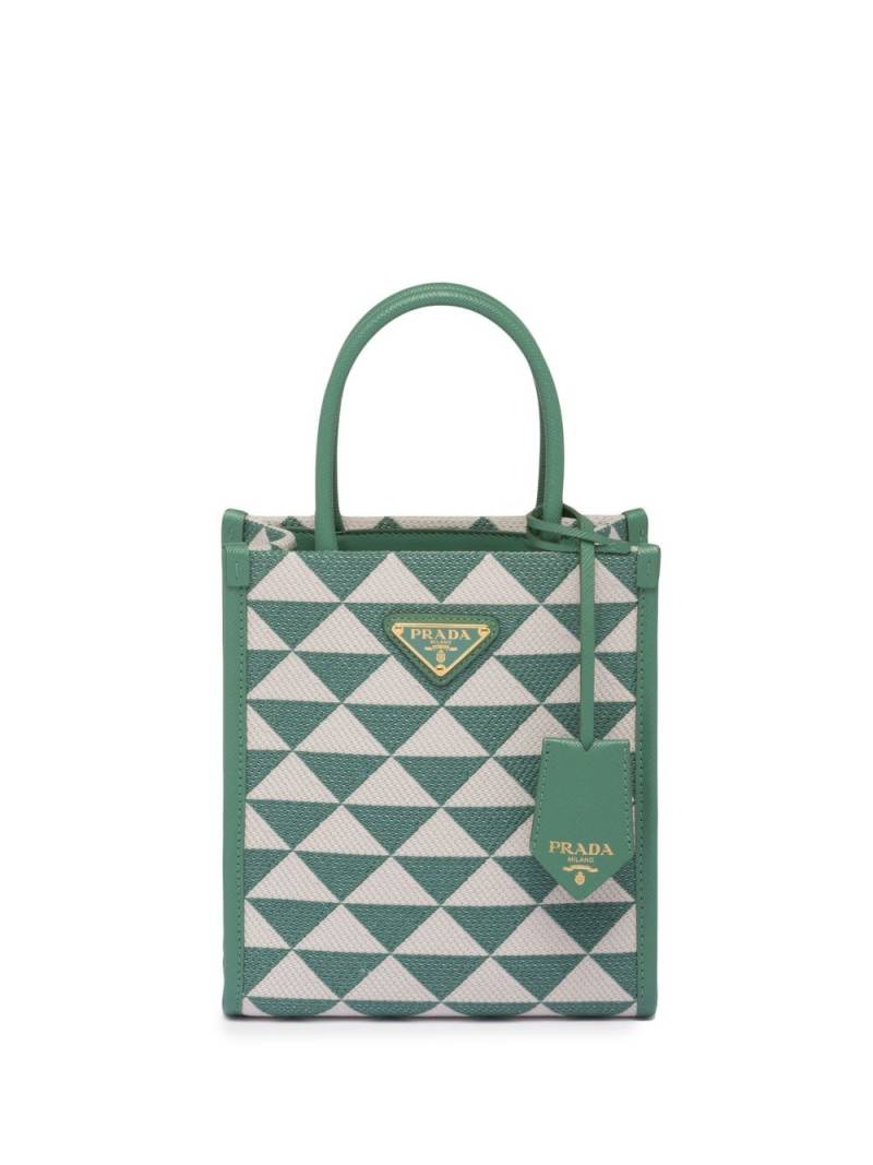 Prada Symbole embroidered mini bag - Green von Prada