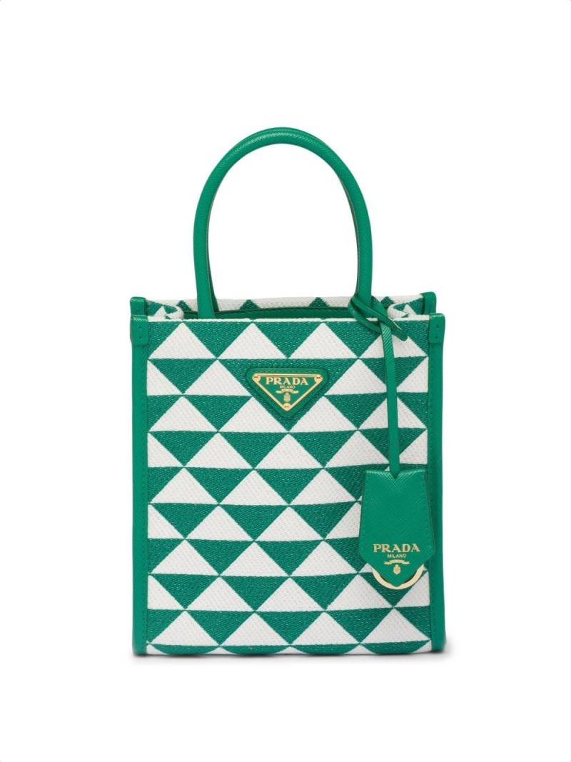 Prada Symbole embroidered mini bag - Green von Prada