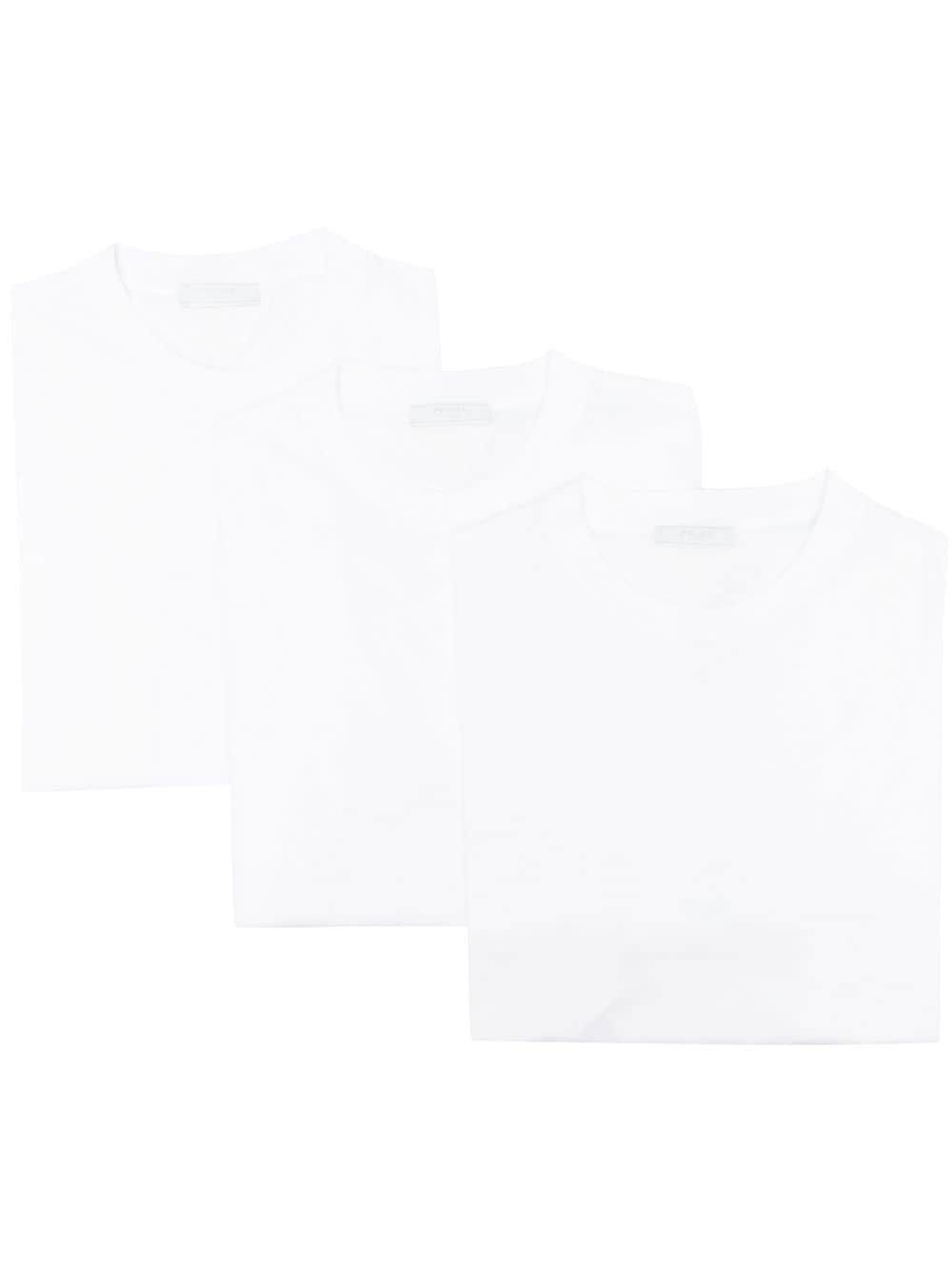 Prada Three Pack Cotton Jersey T-Shirts - F0009 WHITE von Prada