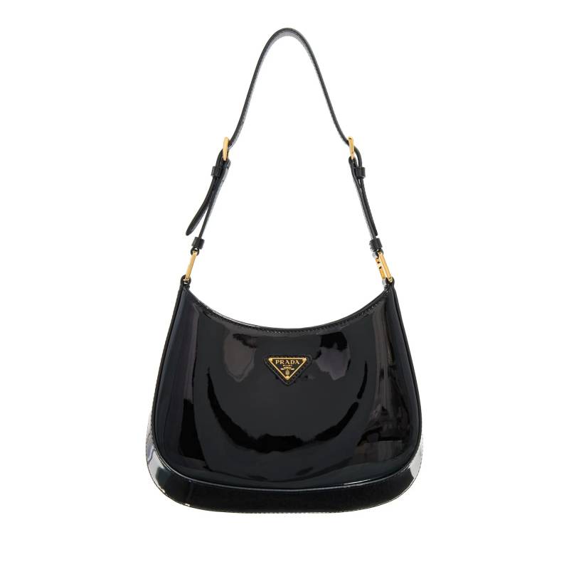 Prada Schultertasche - Cleo Patent Leather Hobo Bag - Gr. unisize - in Schwarz - für Damen von Prada