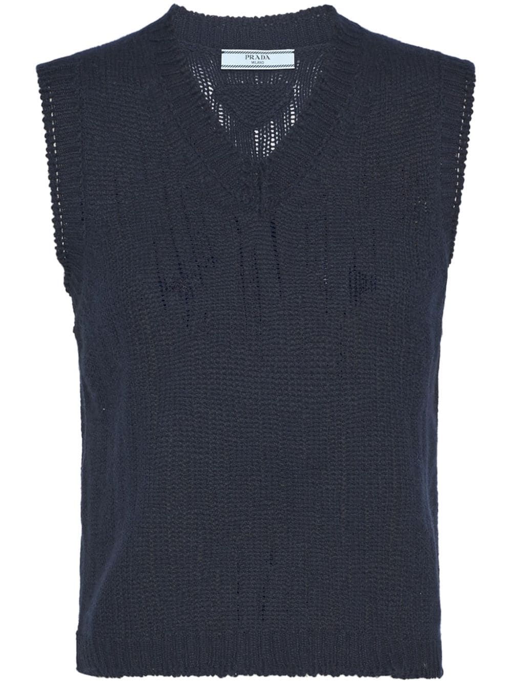 Prada V-neck cashmere vest - Blue von Prada