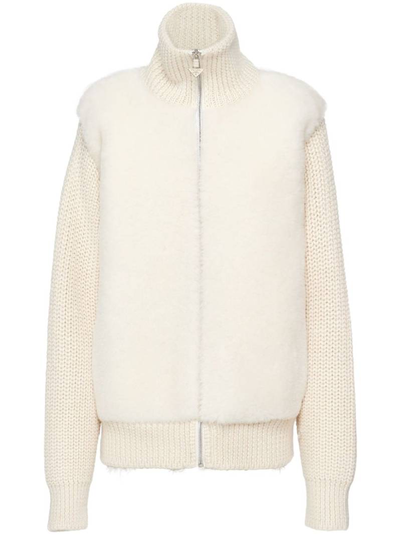 Prada alpaca zip-up cardigan - Neutrals von Prada