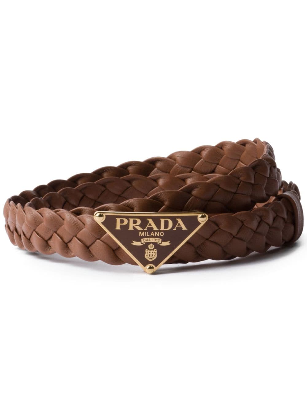 Prada braided leather belt - Brown von Prada